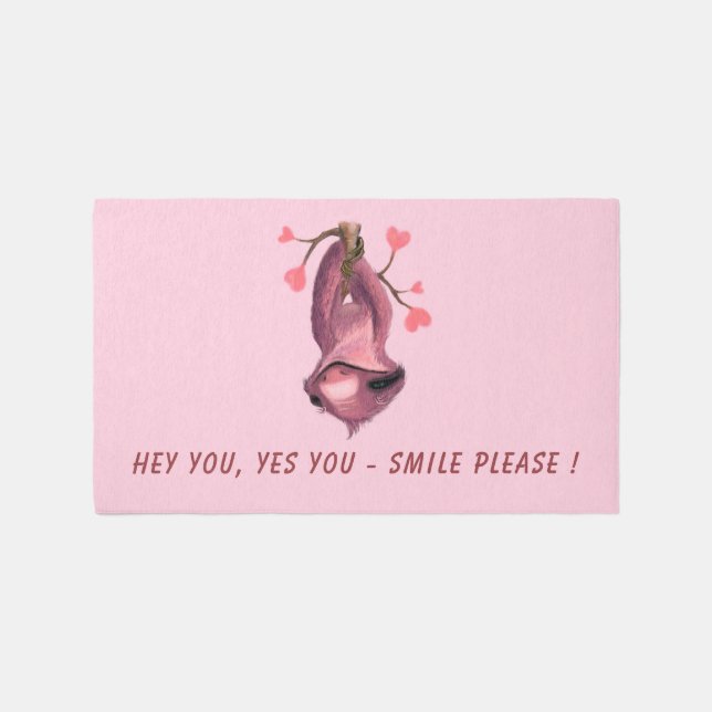 Funny Sloth Rug Custom Text (Front)