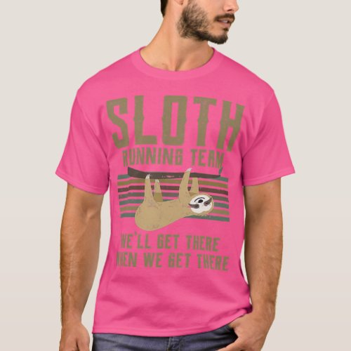 Funny Sloth Running Team Idea Vintage T_Shirt