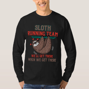 Funny Sloth Running Team Vintage Retro Style T-Shirt