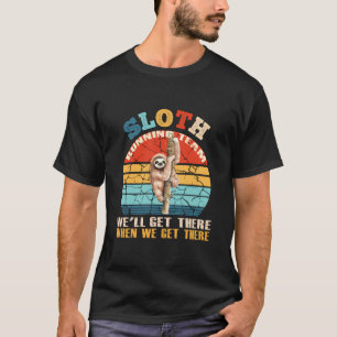 Funny Sloth Running Team Vintage Retro T-Shirt