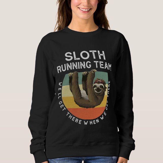 Funny Sloth Running Team Vintage Sweatshirt (Front)