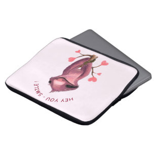Funny Sloth Smile Laptop Sleeve - Custom Text