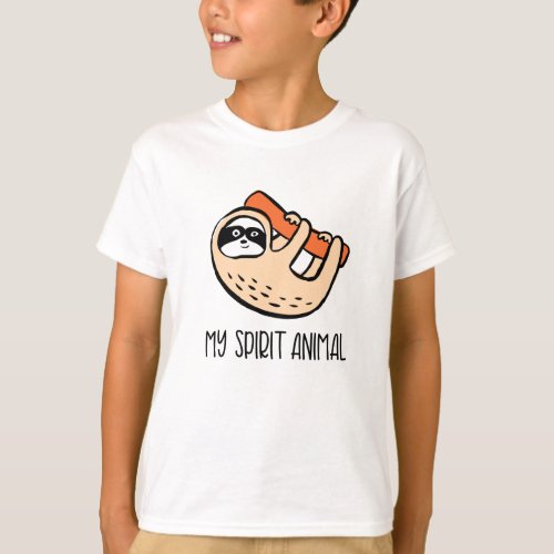 Funny sloth spirit animal kids t_shirt