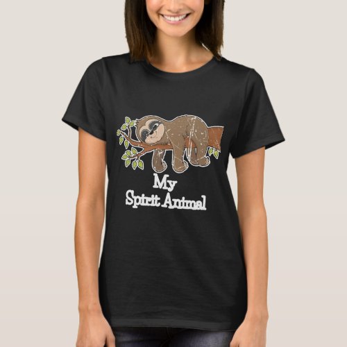 Funny Sloth Spirit Animal Lazy Animal T_Shirt