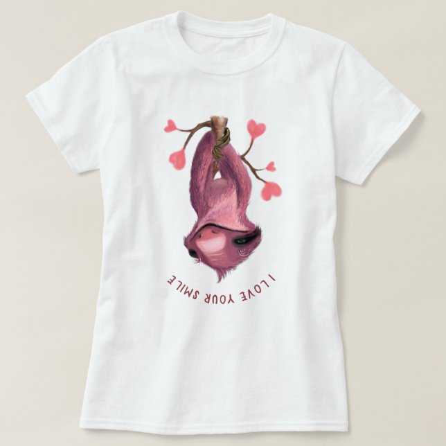 Funny Sloth T-Shirt - Custom Text (Design Front)