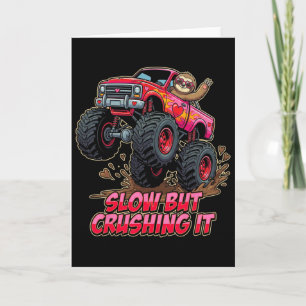 Funny Sloth Truck Monster Valentine Slow But Crush Card