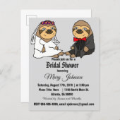 Funny Sloth Wedding Cartoon Invitation Postcard (Front/Back)