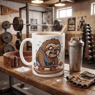 Funny Sloth Weightlifter Gym Sports Coffee Mug