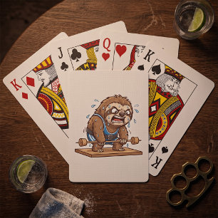 Funny Sloth Weightlifter Gym Sports Poker Cards