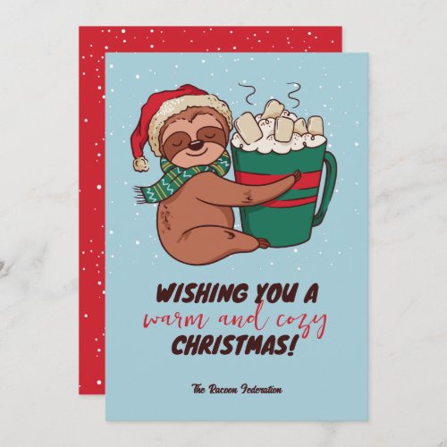 Funny Sloth Winter Holiday Merry Christmas