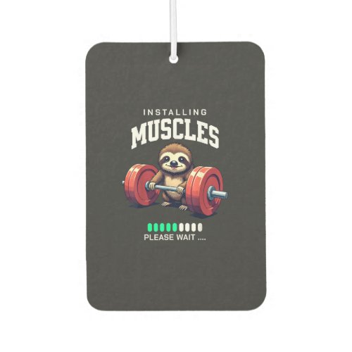 Funny Sloth Workout Gym Fitness Weightlifting T-Sh Air Freshener