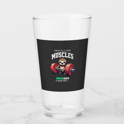 Funny Sloth Workout Gym Fitness Weightlifting T-Sh Glass
