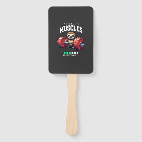 Funny Sloth Workout Gym Fitness Weightlifting T-Sh Hand Fan