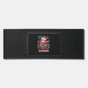 Funny Sloth Xmas Lights Merry Slothmas Sloth Chris Bar Mat