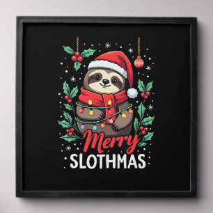 Funny Sloth Xmas Lights Merry Slothmas Sloth Chris Peel And Stick Photo Tile