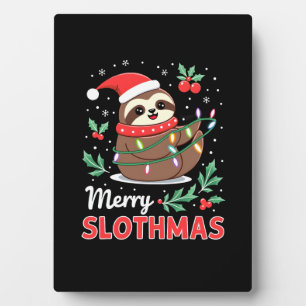 Funny Sloth Xmas Lights Merry Slothmas Sloth Chris Plaque