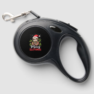 Funny Sloth Xmas Lights Merry Slothmas Sloth Chris Retractable Pet Leash