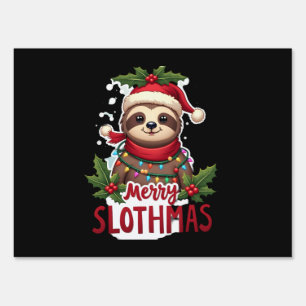 Funny Sloth Xmas Lights Merry Slothmas Sloth Chris Sign