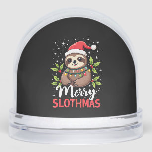 Funny Sloth Xmas Lights Merry Slothmas Sloth Chris Snow Globe