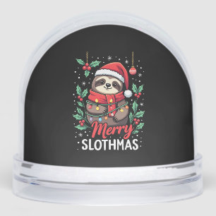 Funny Sloth Xmas Lights Merry Slothmas Sloth Chris Snow Globe
