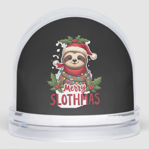 Funny Sloth Xmas Lights Merry Slothmas Sloth Chris Snow Globe