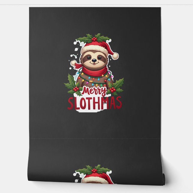 Funny Sloth Xmas Lights Merry Slothmas Sloth Chris Wallpaper (Unrolling)