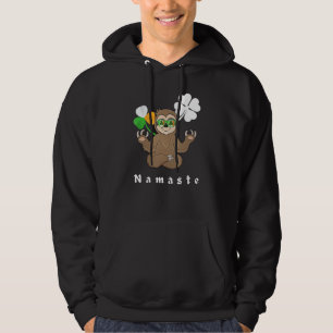 Funny Sloth Yoga Namaste Sloth St Patrick's Day Sh Hoodie