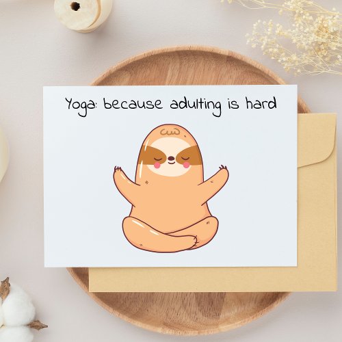 Funny Sloth Yoga Postcard