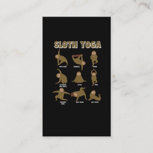 Funny Sloth Yoga Workout Stretch Lazy Yoga Exercis Business Card