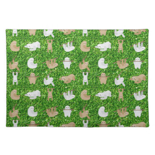 funny sloths cloth placemat