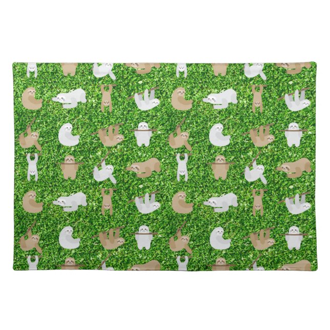 funny sloths cloth placemat (Front)