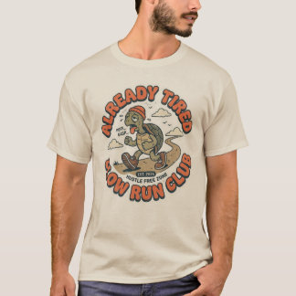 Funny Slow Run Club Vintage Turtle T-Shirt