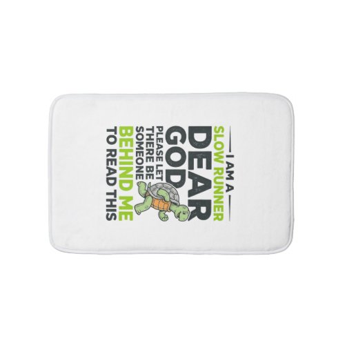 Funny Slow Runner Turtle Quote Vintage Engraving D Bath Mat