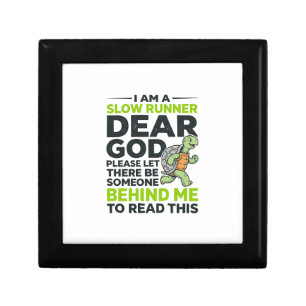 Funny Slow Runner Turtle Quote Vintage Engraving D Gift Box