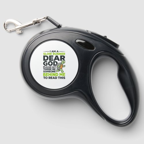 Funny Slow Runner Turtle Quote Vintage Engraving D Retractable Pet Leash