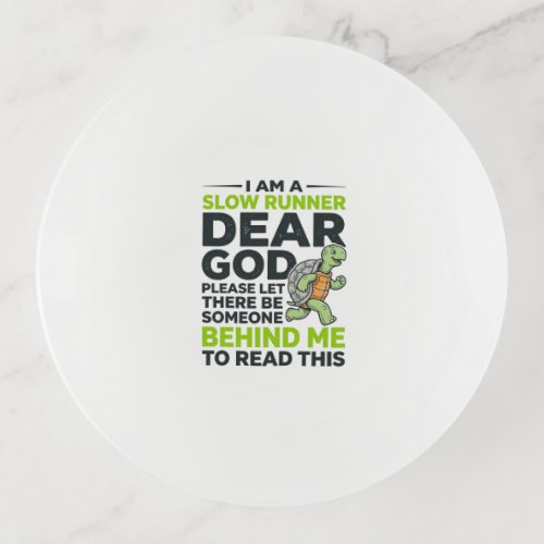 Funny Slow Runner Turtle Quote Vintage Engraving D Trinket Tray