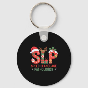 Funny Slp Christmas Speech Language Pathologist Ho Keychain
