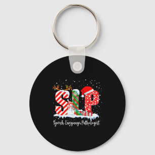 Funny Slp Speech Language Pathologist Santa Christ Keychain
