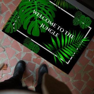 Funny SM "Welcome to the Jungle" Tropical Leaves Doormat