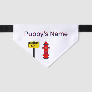 Funny Small Dog Puppy Pet Bandana Fire Hydrant Collar