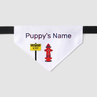 Funny Small Dog Puppy Pet Bandana Fire Hydrant Collar