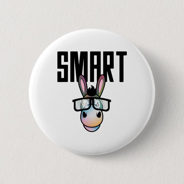 Funny Smart Donkey Horseback Riding Lover Gift For Button (Front)