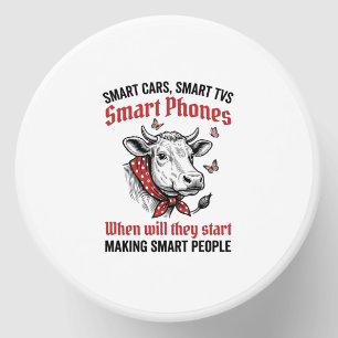 Funny Smart People Cow Vintage Engraving T-Shirt D Mini Candle Favors