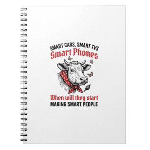 Funny Smart People Cow Vintage Engraving T-Shirt D Notebook