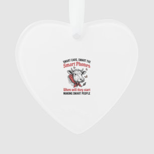 Funny Smart People Cow Vintage Engraving T-Shirt D Ornament