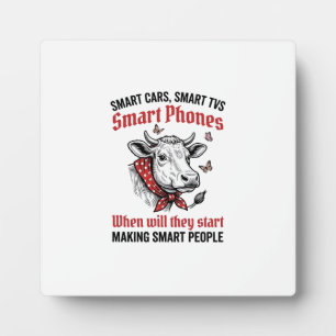 Funny Smart People Cow Vintage Engraving T-Shirt D Plaque