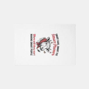 Funny Smart People Cow Vintage Engraving T-Shirt D Rug
