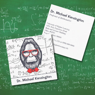 Funny Smart Sasquatch Math Equations Unusual  Square Business Card