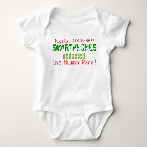 Funny Smartphones Digital Distress Red Green Baby Bodysuit