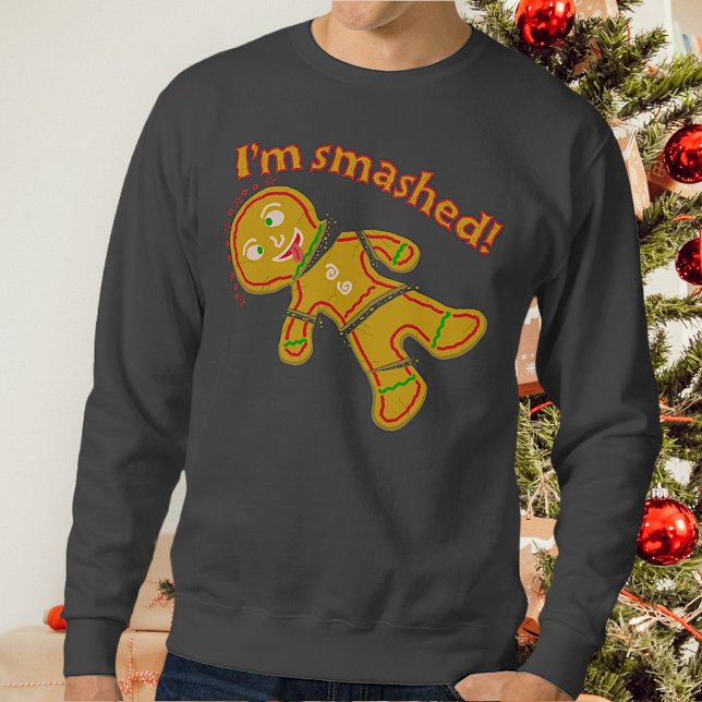 Funny Smashed Gingerbread Ugly Christmas Sweater (Creator Uploaded)